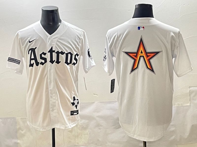 Men 2025 Houston Astros Blank White Five generations Joint Name Nike MLB Jersey style 16->houston astros->MLB Jersey